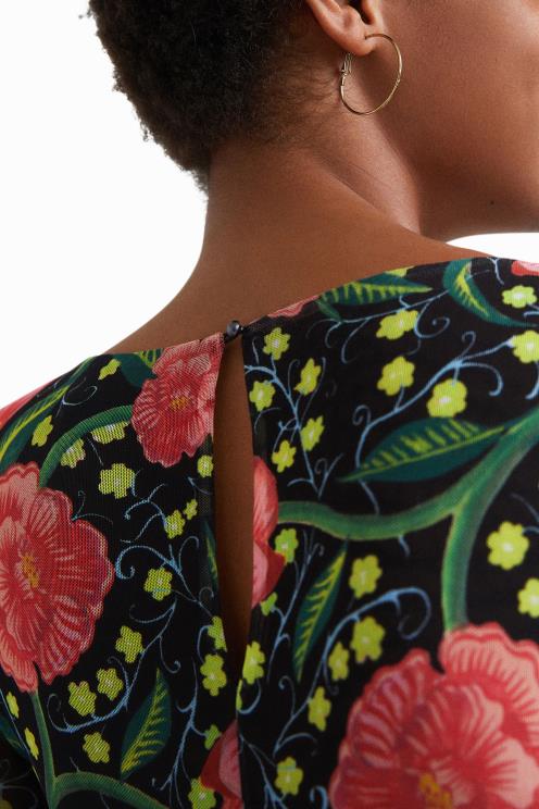 oblačila NFXLT1088 ženske Desigual tanek bodi s cvetličnim motivom