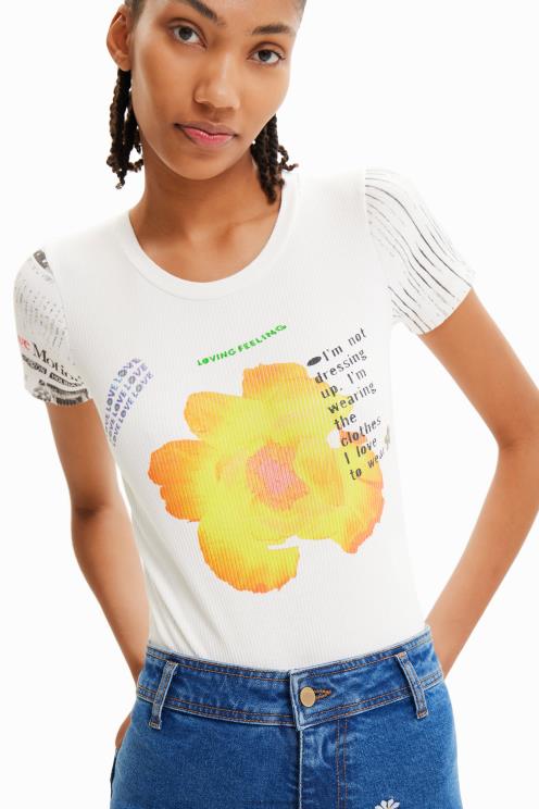 oblačila NFXLT524 ženske Desigual bodi z rebrastim potiskom