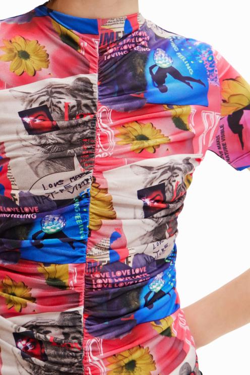 oblačila NFXLT741 ženske Desigual kolaž bodi z volančki