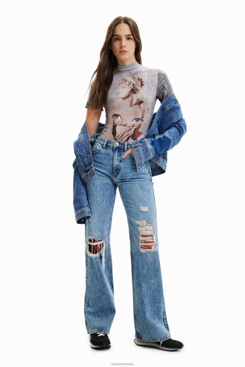 oblačila NFXLT866 ženske Desigual kovinsko pleten bodi