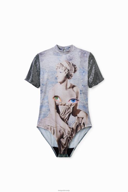 oblačila NFXLT866 ženske Desigual kovinsko pleten bodi