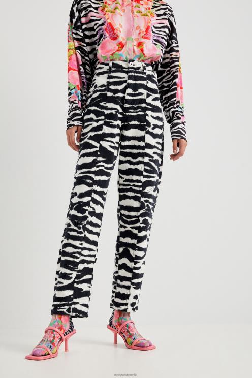 oblačila NFXLT1034 ženske Desigual dolge hlače z visokim pasom