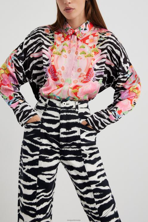 oblačila NFXLT1034 ženske Desigual dolge hlače z visokim pasom