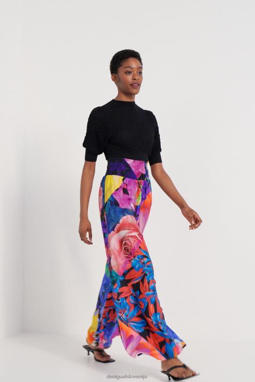 oblačila NFXLT1078 ženske Desigual cvetlične palazzo hlače