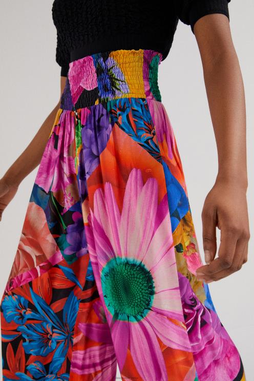 oblačila NFXLT1078 ženske Desigual cvetlične palazzo hlače
