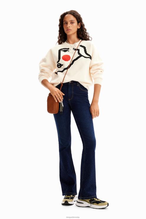 oblačila NFXLT136 ženske Desigual široke kavbojke s klini