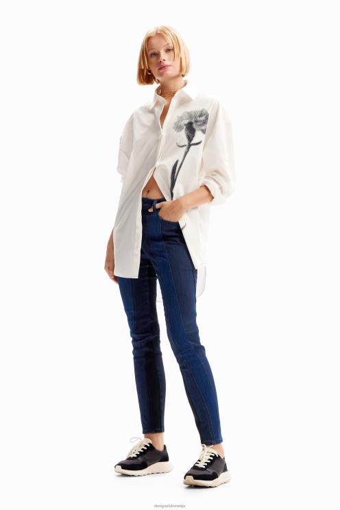 oblačila NFXLT238 ženske Desigual ozke kavbojke push-up z šivi