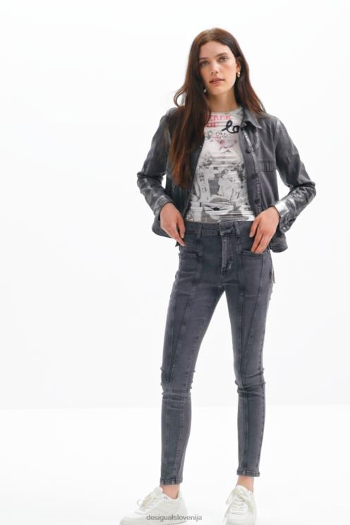 oblačila NFXLT257 ženske Desigual kovinske ozke kavbojke push-up