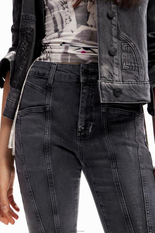 oblačila NFXLT257 ženske Desigual kovinske ozke kavbojke push-up