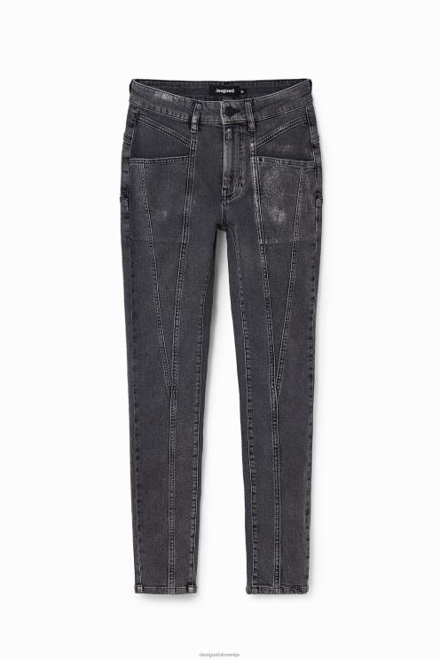 oblačila NFXLT257 ženske Desigual kovinske ozke kavbojke push-up