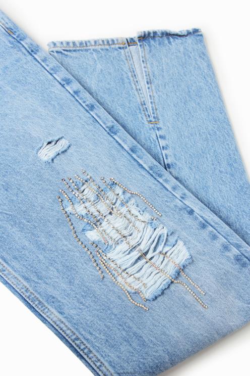 oblačila NFXLT302 ženske Desigual široke kavbojke s kamenčki