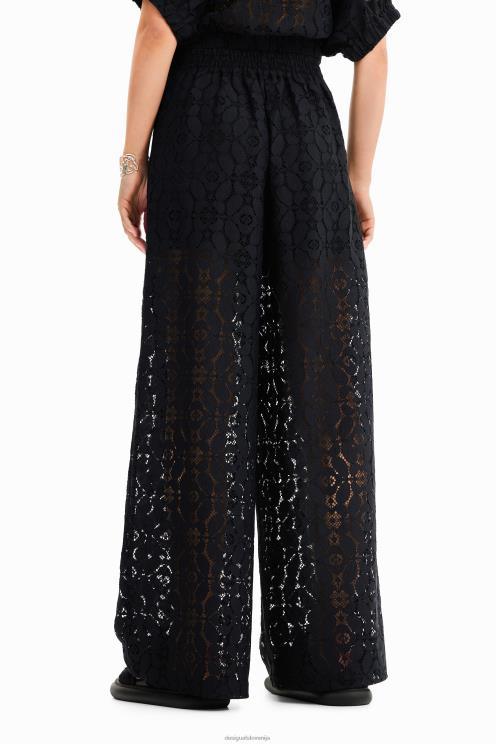 oblačila NFXLT420 ženske Desigual prosojne čipkaste hlače