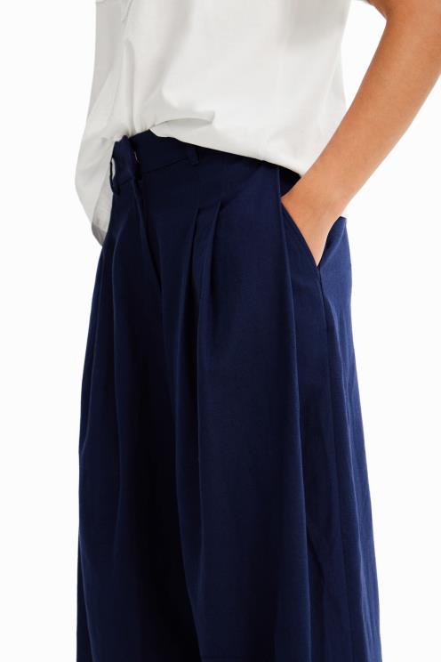 oblačila NFXLT466 ženske Desigual široke nagubane hlače