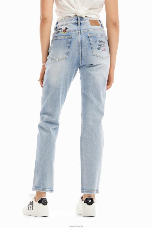 oblačila NFXLT46 ženske Desigual ravne kavbojke Mickey Mouse