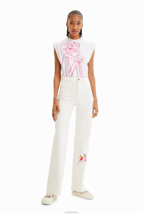 oblačila NFXLT498 ženske Desigual široke roza panter kavbojke