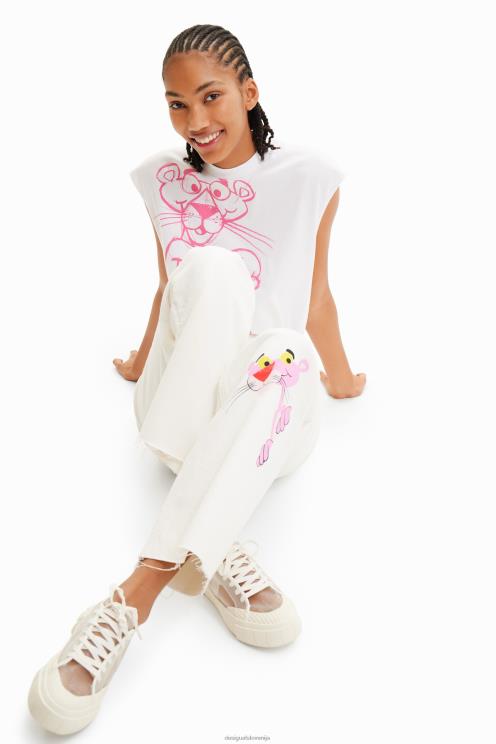 oblačila NFXLT498 ženske Desigual široke roza panter kavbojke