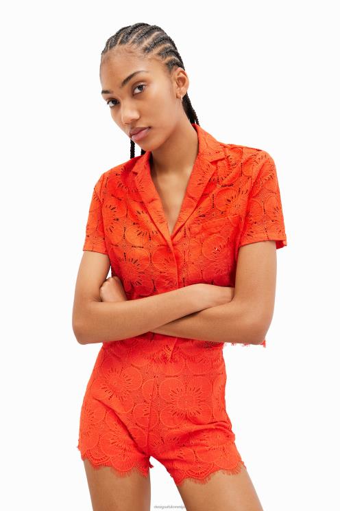 oblačila NFXLT538 ženske Desigual retro kratke hlače s čipko