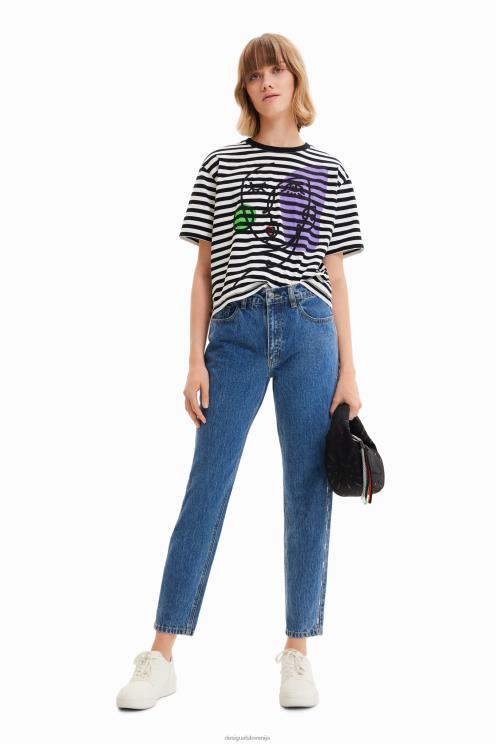 oblačila NFXLT603 ženske Desigual rhinestone mom jeans