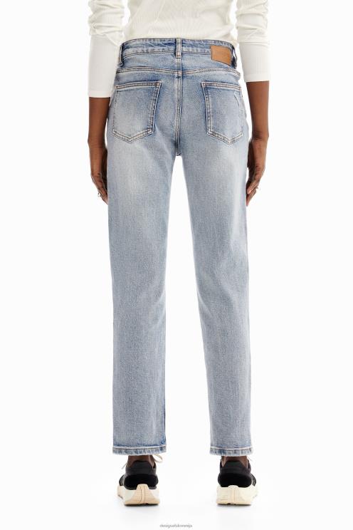 oblačila NFXLT60 ženske Desigual ravne kavbojke z aplikacijami