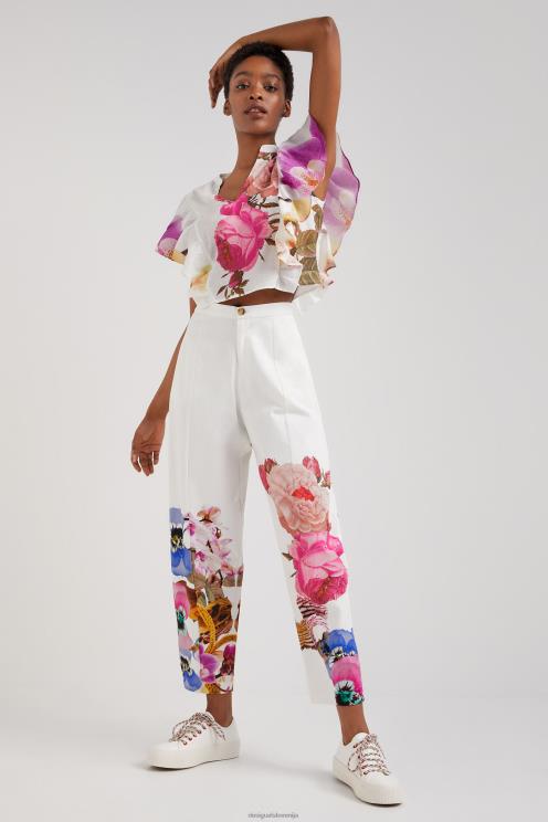 oblačila NFXLT667 ženske Desigual m. široke hlače Christian Lacroix s cvetličnim motivom