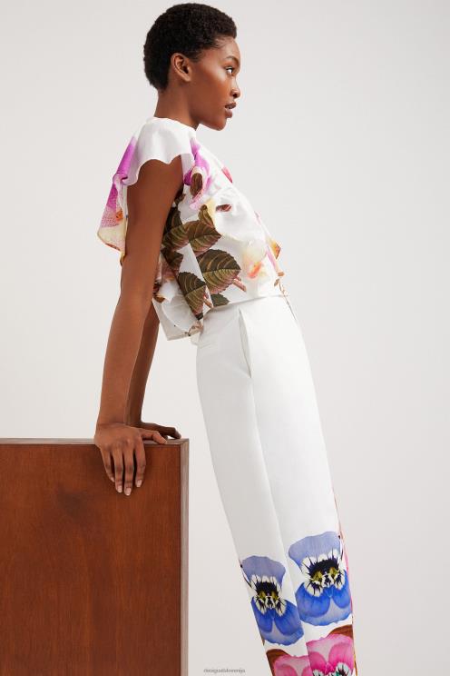 oblačila NFXLT667 ženske Desigual m. široke hlače Christian Lacroix s cvetličnim motivom