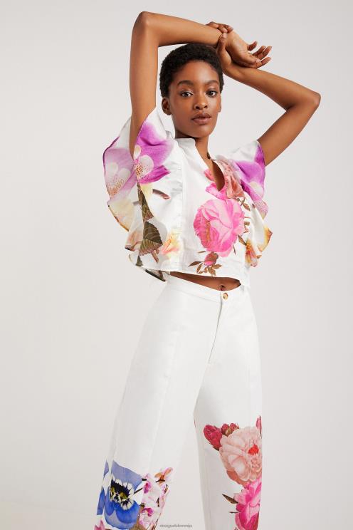 oblačila NFXLT667 ženske Desigual m. široke hlače Christian Lacroix s cvetličnim motivom