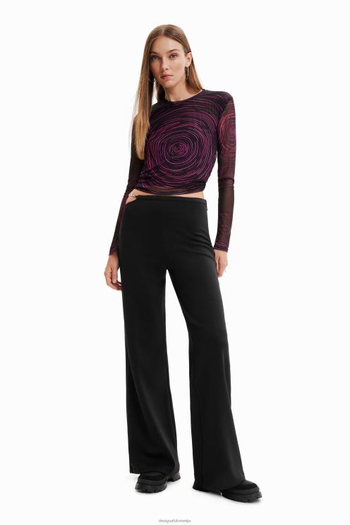 oblačila NFXLT687 ženske Desigual izrezane hlače z verigo