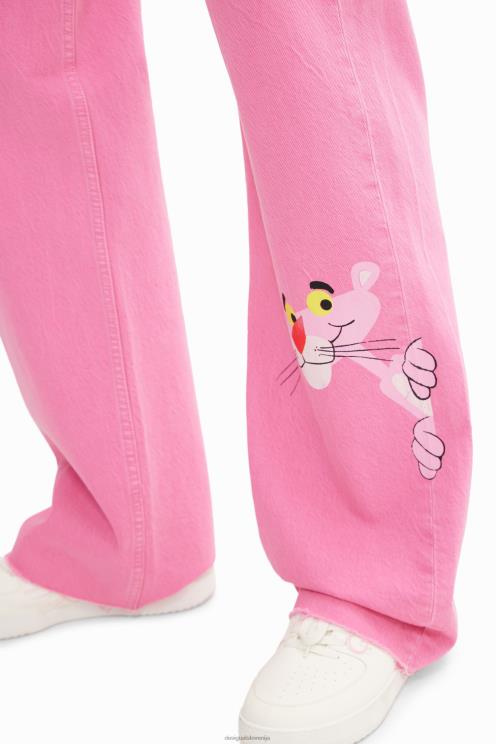 oblačila NFXLT844 ženske Desigual široke roza panter kavbojke