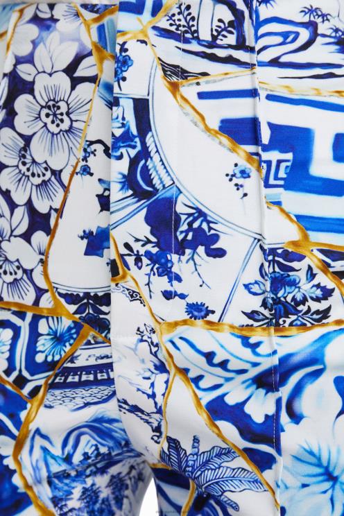 oblačila NFXLT875 ženske Desigual ozke hlače s potiskom stella jean