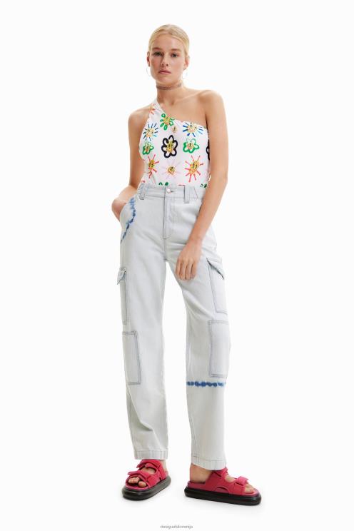 oblačila NFXLT880 ženske Desigual tie-dye cargo kavbojke