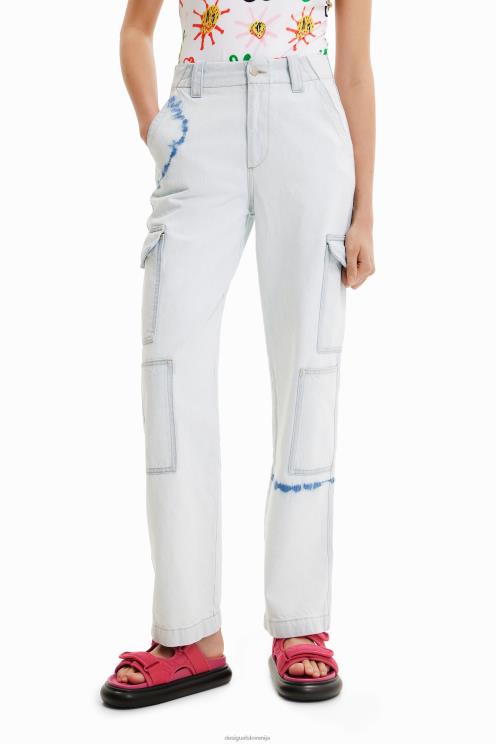 oblačila NFXLT880 ženske Desigual tie-dye cargo kavbojke