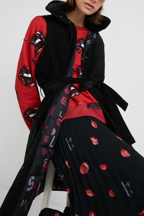 oblačila NFXLT1066 ženske Desigual dolga prešita jopica