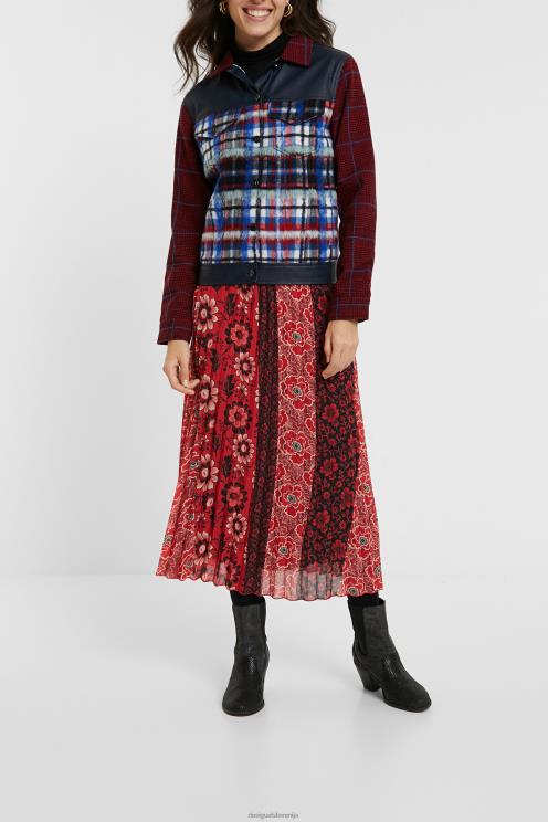 oblačila NFXLT1080 ženske Desigual krznena jakna iz tartana