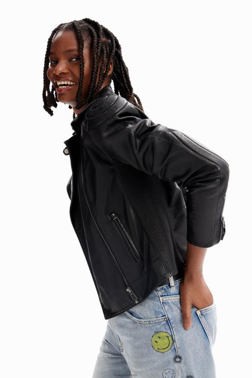 oblačila NFXLT1140 ženske Desigual motoristična jakna z učinkom usnja