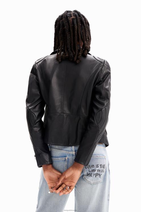 oblačila NFXLT1140 ženske Desigual motoristična jakna z učinkom usnja