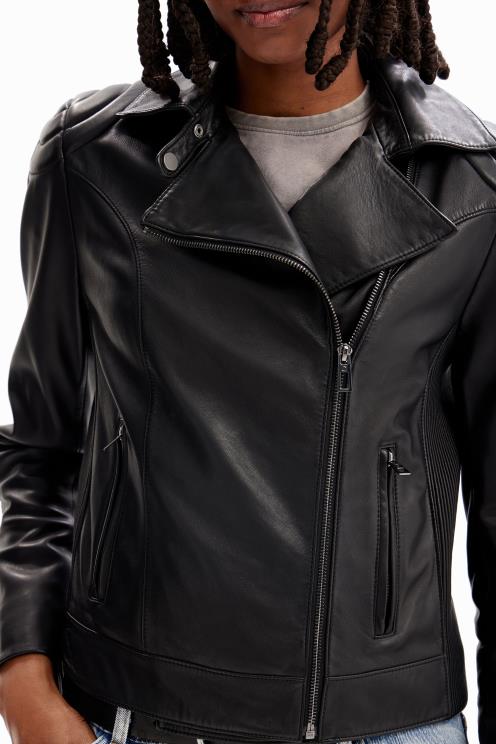 oblačila NFXLT1140 ženske Desigual motoristična jakna z učinkom usnja