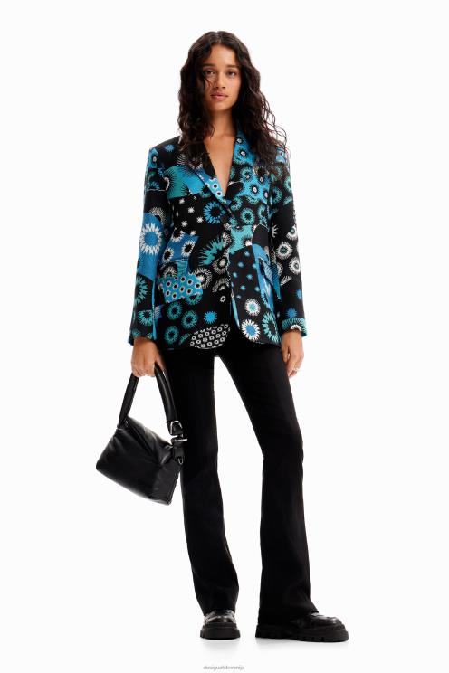 oblačila NFXLT150 ženske Desigual patchwork žakard blazer