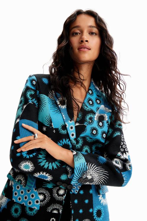 oblačila NFXLT150 ženske Desigual patchwork žakard blazer