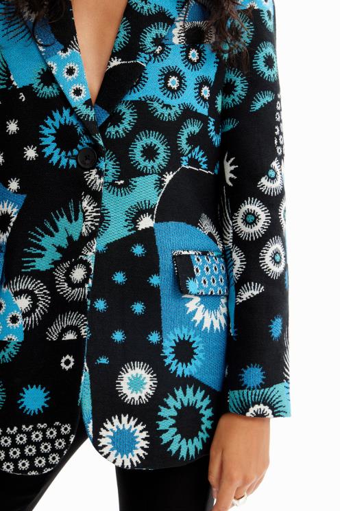 oblačila NFXLT150 ženske Desigual patchwork žakard blazer