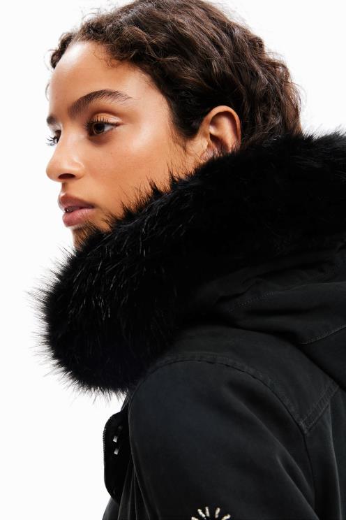 oblačila NFXLT175 ženske Desigual vezena parka s kapuco