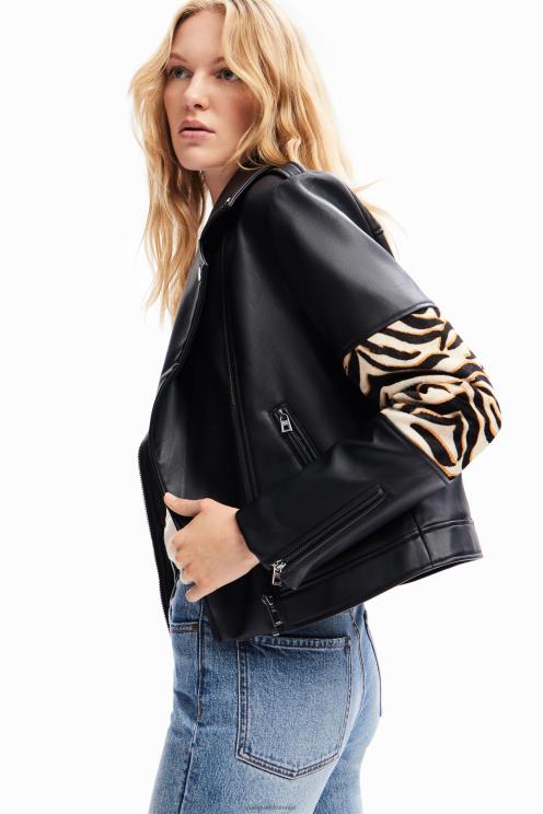 oblačila NFXLT181 ženske Desigual patchwork usnjena kolesarska jakna