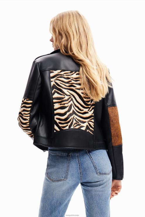 oblačila NFXLT181 ženske Desigual patchwork usnjena kolesarska jakna