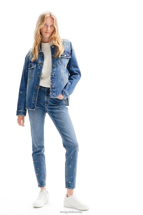 oblačila NFXLT239 ženske Desigual tovornjakarska jakna iz jeansa s cvetličnim vzorcem