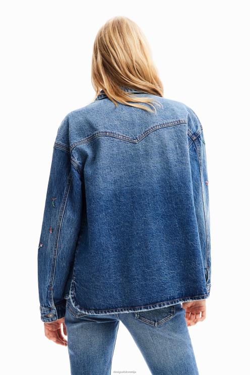 oblačila NFXLT239 ženske Desigual tovornjakarska jakna iz jeansa s cvetličnim vzorcem