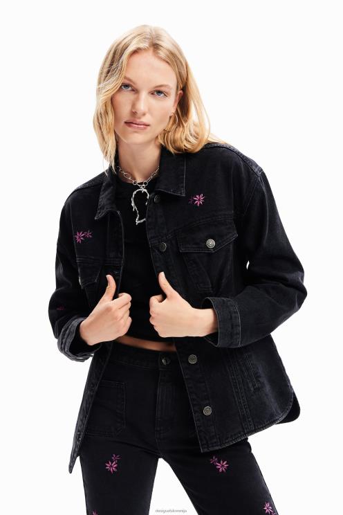 oblačila NFXLT278 ženske Desigual tovornjakarska jakna iz jeansa s cvetličnim vzorcem