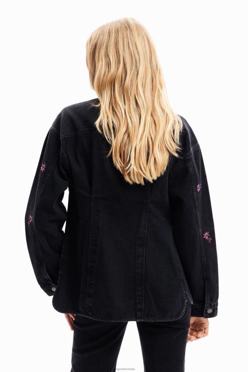 oblačila NFXLT278 ženske Desigual tovornjakarska jakna iz jeansa s cvetličnim vzorcem