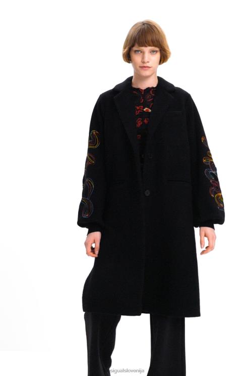 oblačila NFXLT290 ženske Desigual dolg vezen plašč