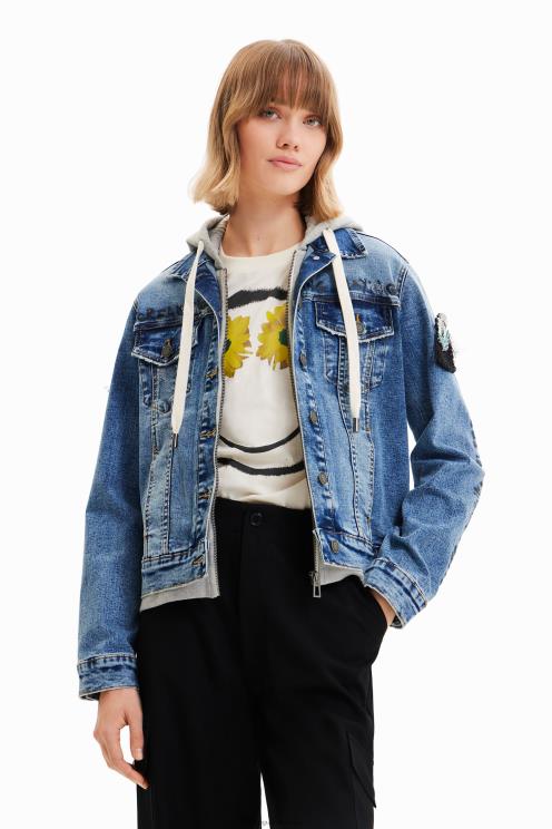 oblačila NFXLT306 ženske Desigual tovornjakarska jakna iz jeansa s kapuco