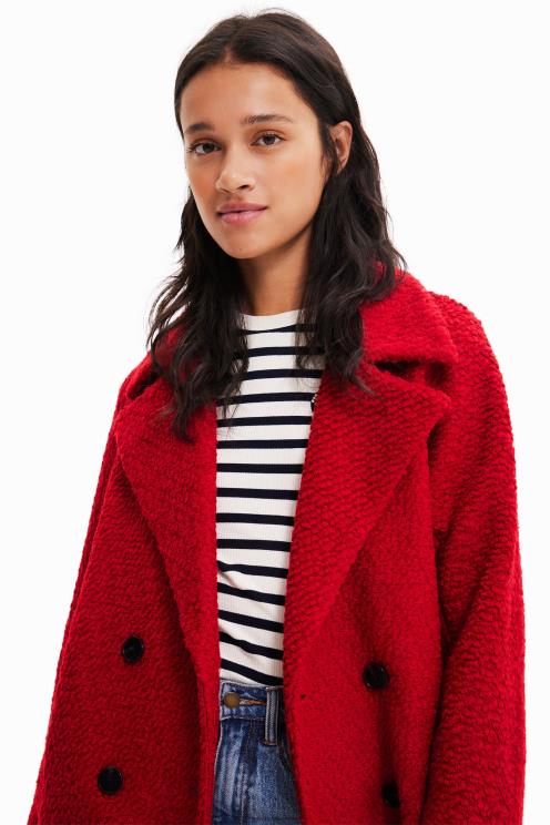 oblačila NFXLT317 ženske Desigual ravno volnen plašč