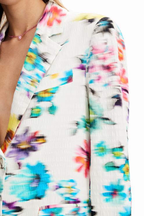 oblačila NFXLT418 ženske Desigual teksturiran cvetlični blazer